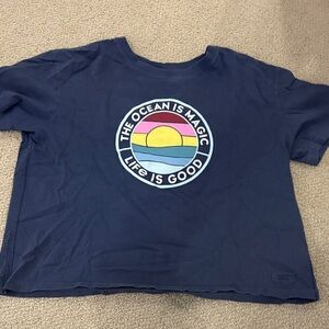 Life Is Good Kids' Blue T-Shirt with Ocean Graphic